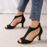 Sandales Talon Moyen Bride Cheville Bout Ouvert Élégance Chic
