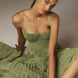 Robe Femme Bustier Plissée – Robe Longue Élégante