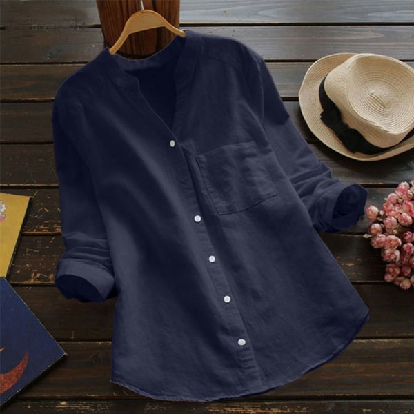 Chemisier Femme Coton Boutonné – Blouse Élégante et Légère