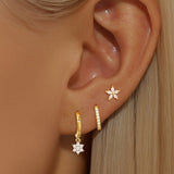 Set 3 boucles d'oreilles argent plaqué or