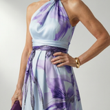 Robe Longue Fleurie Col Halter Élégance Aérienne