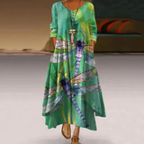 Robe Maxi Bohème Asymétrique Imprimé Floral Élégance
