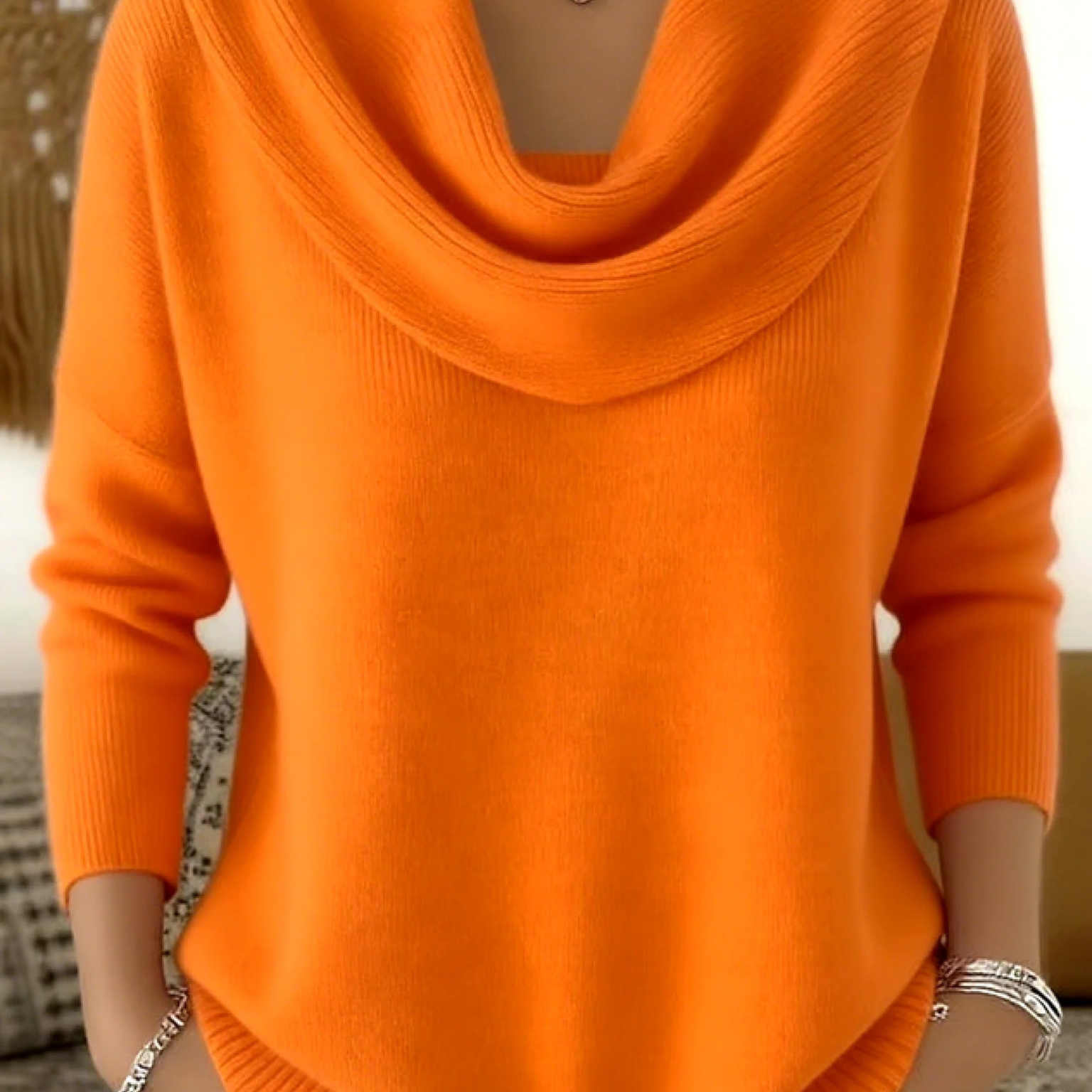 Pull femme en maille côtelée col bénitier