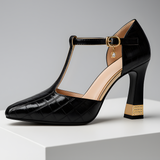 Escarpins élégants bride T talon confortable style raffiné