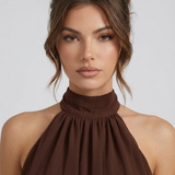 Robe Courte Dos Nu à Col Noué