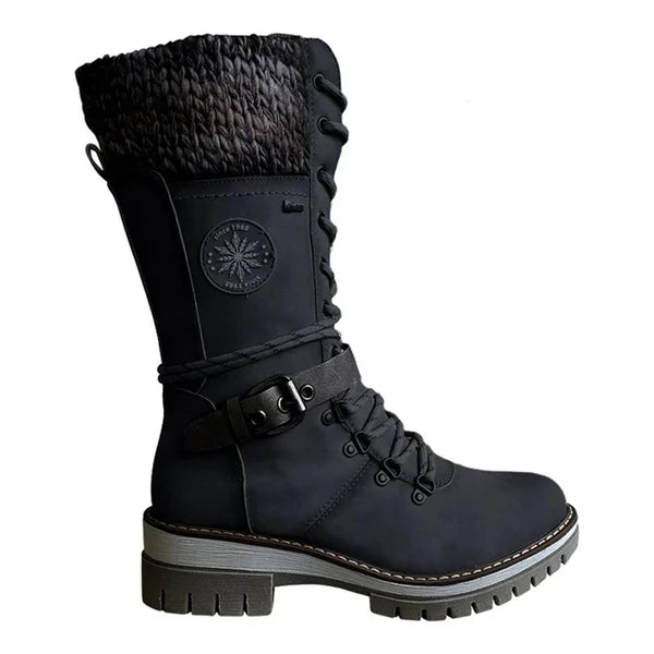 Bottes Hiver Fourrées Lacets Boucles Semelle Antidérapante