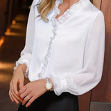 Blouse Femme Élégante Manches Transparentes – Haut Chic