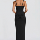 Robe Longue Ajustée à Bretelles Fines