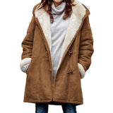 Manteau Polaire Capuche Boutonné Chaud Confort Hiver