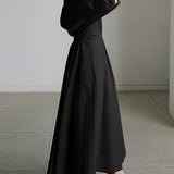 Robe Longue Chemise Ceinturée Manches Longues Élégance Minimaliste