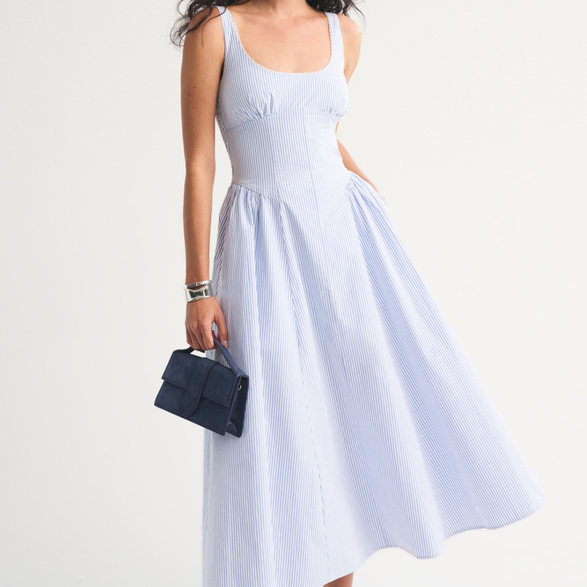 Robe Midi à Pois Sans Manches