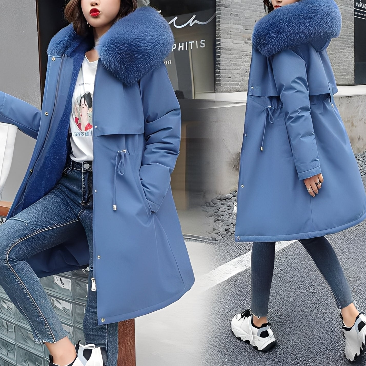Manteau Femme Hiver Fourrure Oversize à Capuche