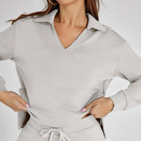 Ensemble Maille Fluide Col V Confort Élégant