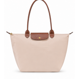 Sac cabas pliable en cuir contrastant pour femme