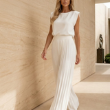 Ensemble deux pièces femme top sans manches et pantalon large