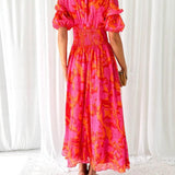 Robe Femme Bohème Longue Imprimé Fluide