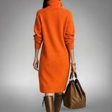 Robe polo midi en maille oversize à col haut