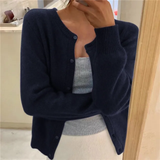 Cardigan Femme Maille Fine – Gilet Boutonné Élégant et Doux
