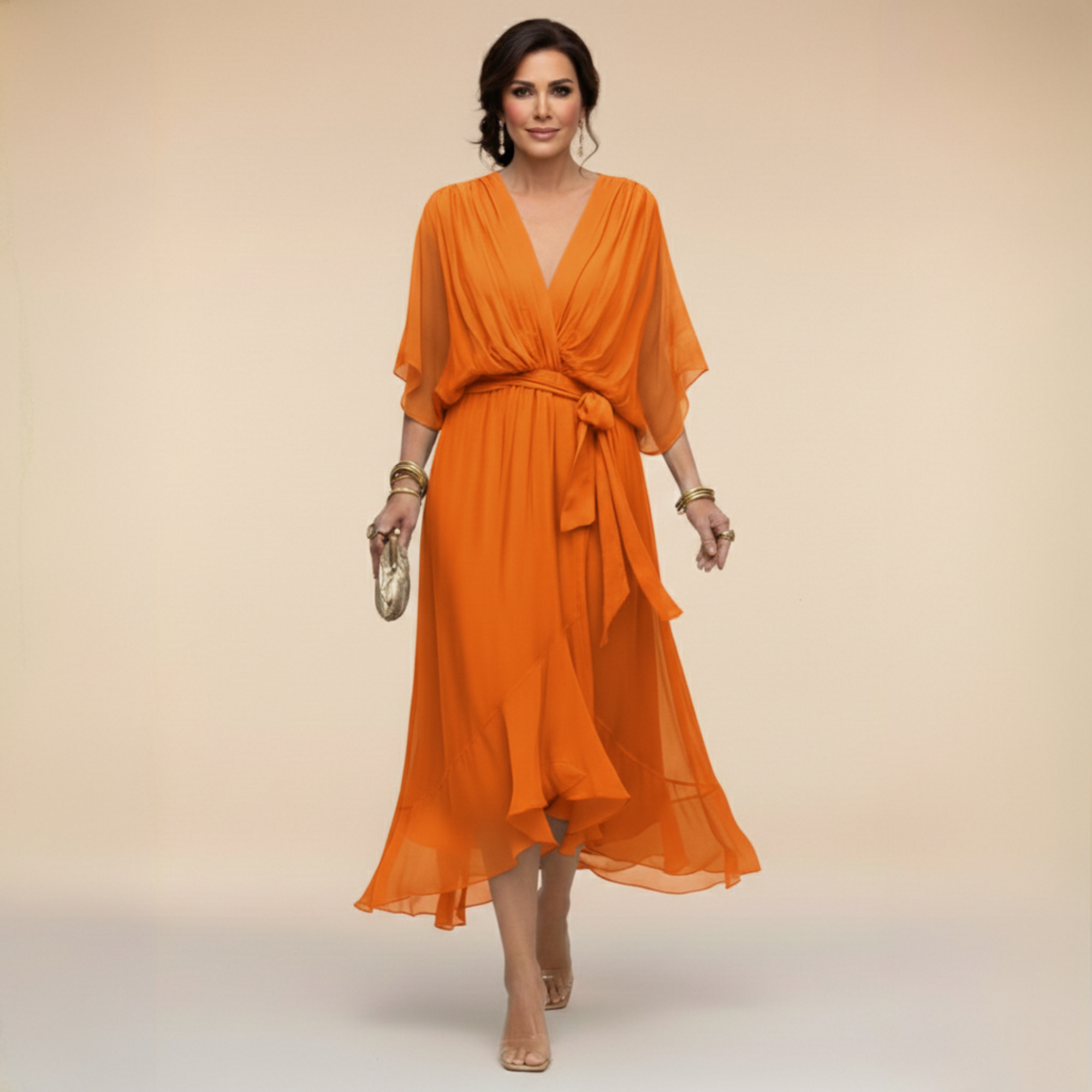 Robe Élégante Verte Femme