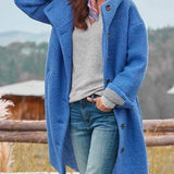 Manteau Oversize Femme à Capuche – Veste Longue Boutonnée Confortable