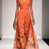 Robe Longue Étée Légère Verte Femme