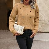Pull Femme Pois Élégant – Maille Douce Casual Chic