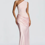 Robe Longue Asymétrique à Épaule Unique