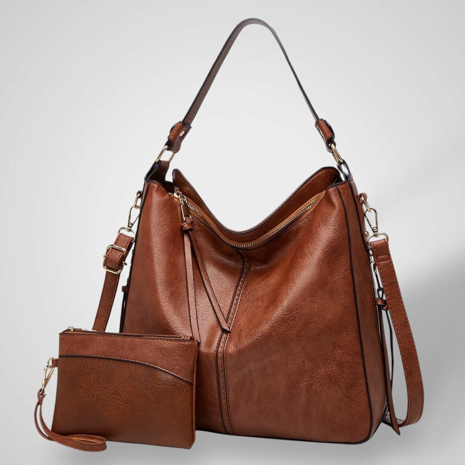 Sac En Cuir Élégant Noir Femme
