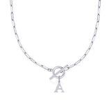 Collier maille trombone avec pendentif initiale