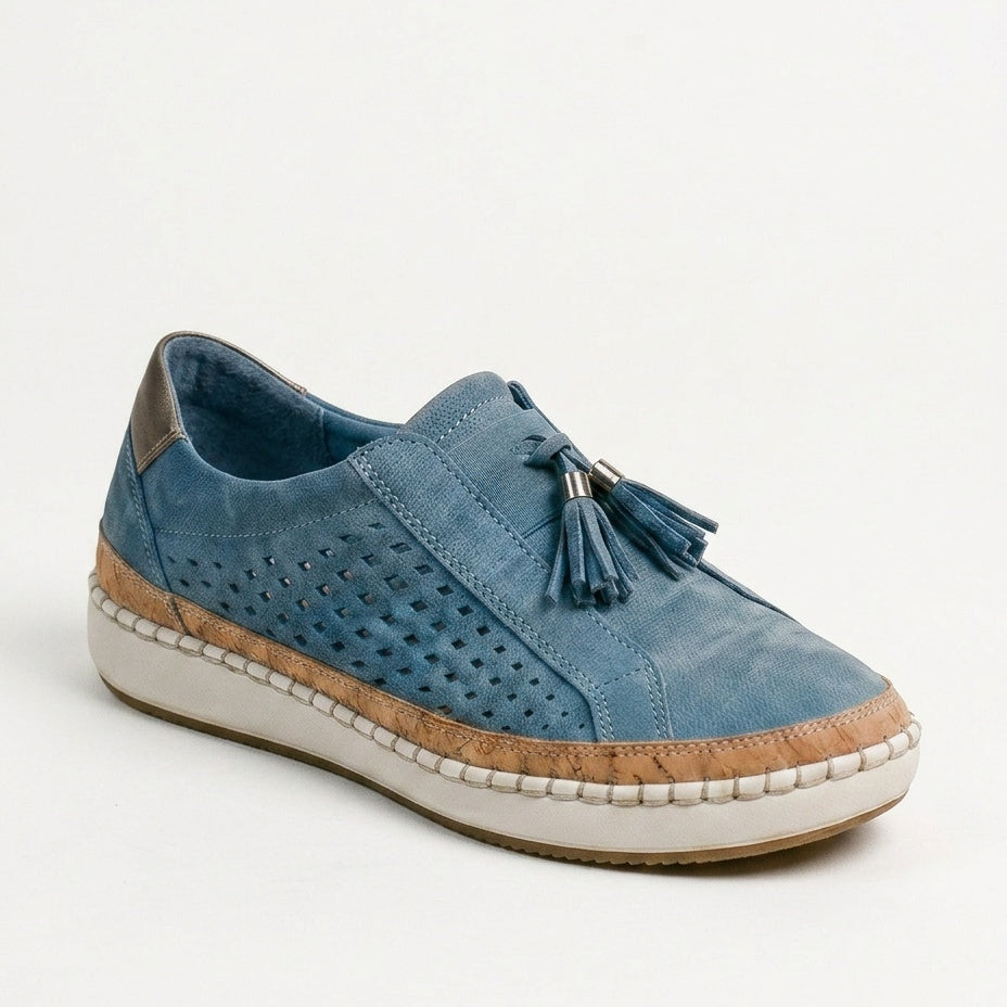 Chaussures femme à enfiler en maille, semelle rembourrée