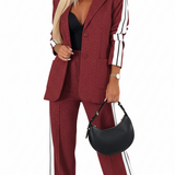 Ensemble Tailleur Pantalon Large Blazer Oversize Chic