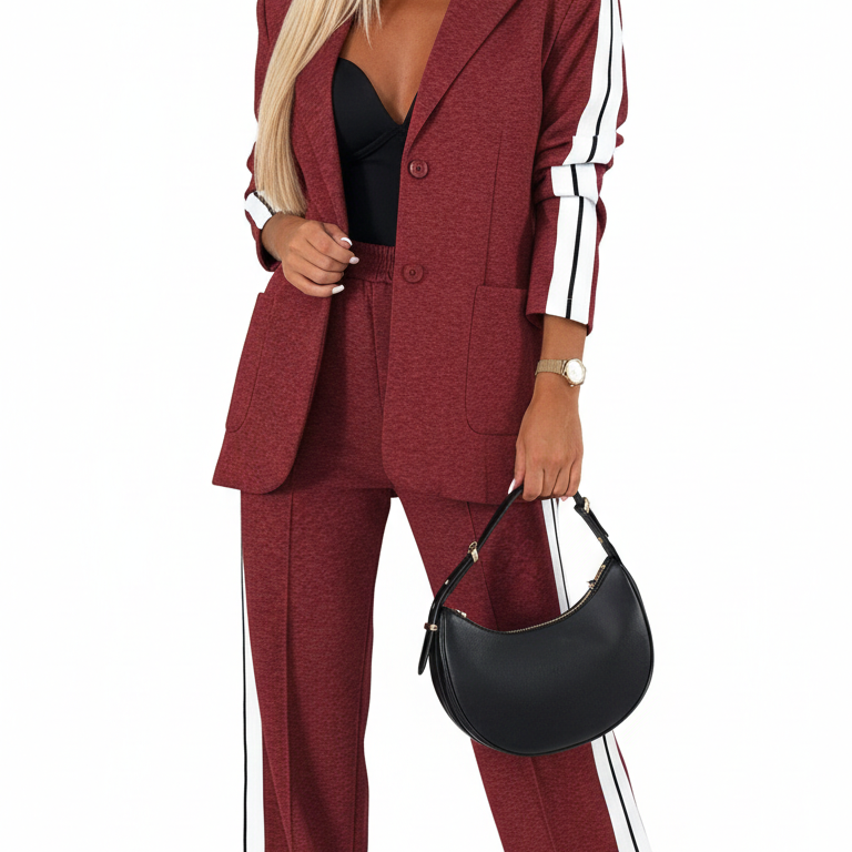 Ensemble Tailleur Pantalon Large Blazer Oversize Chic