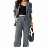 Ensemble Tailleur Pantalon Large Blazer Oversize Chic