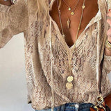 Blouse Dentelle à Col V