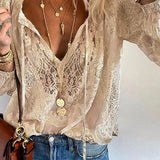 Blouse Dentelle à Col V