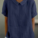 Blouse en Lin à Col Claudine