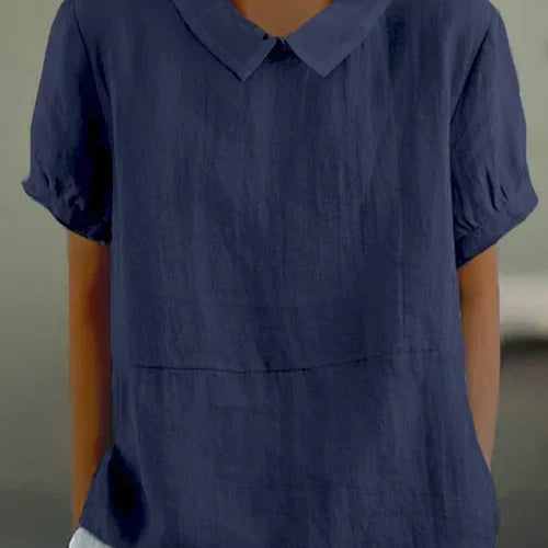Blouse en Lin à Col Claudine