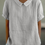 Blouse en Lin à Col Claudine