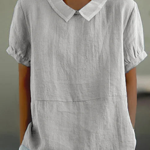 Blouse en Lin à Col Claudine