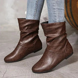 Bottines Femme Plissées – Bottes Élégantes Confort