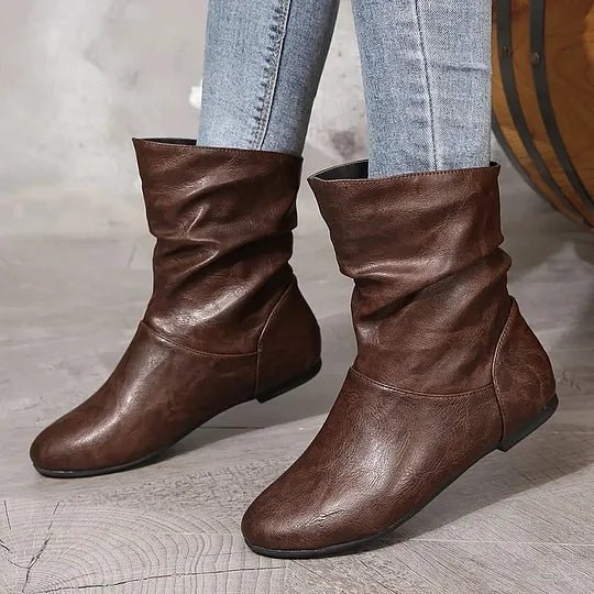 Bottines Femme Plissées – Bottes Élégantes Confort