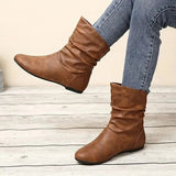 Bottines Femme Plissées – Bottes Élégantes Confort