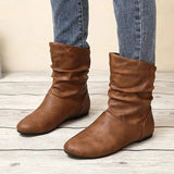 Bottines Femme Plissées – Bottes Élégantes Confort