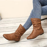 Bottines Femme Plissées – Bottes Élégantes Confort