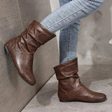 Bottines Femme Plissées – Bottes Élégantes Confort