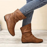 Bottines Femme Plissées – Bottes Élégantes Confort