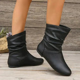 Bottines Femme Plissées – Bottes Élégantes Confort