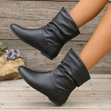 Bottines Femme Plissées – Bottes Élégantes Confort