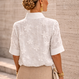 Blouse Texturée à Manches Courtes