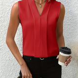 Blouse Femme Sans Manches à Col V